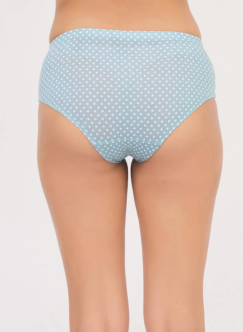 Clovia Pack of 3 Mid Waist Polka Print Hipster Panties with Inner Elastic - Cotton